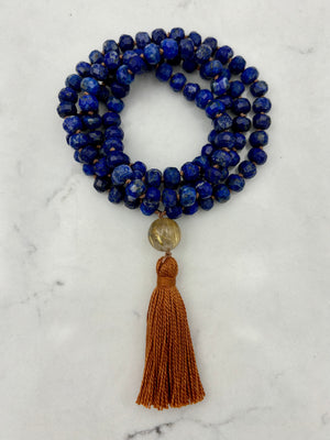 Lapis gemstone mala necklace | radiant malas | handmade in boulder, colorado