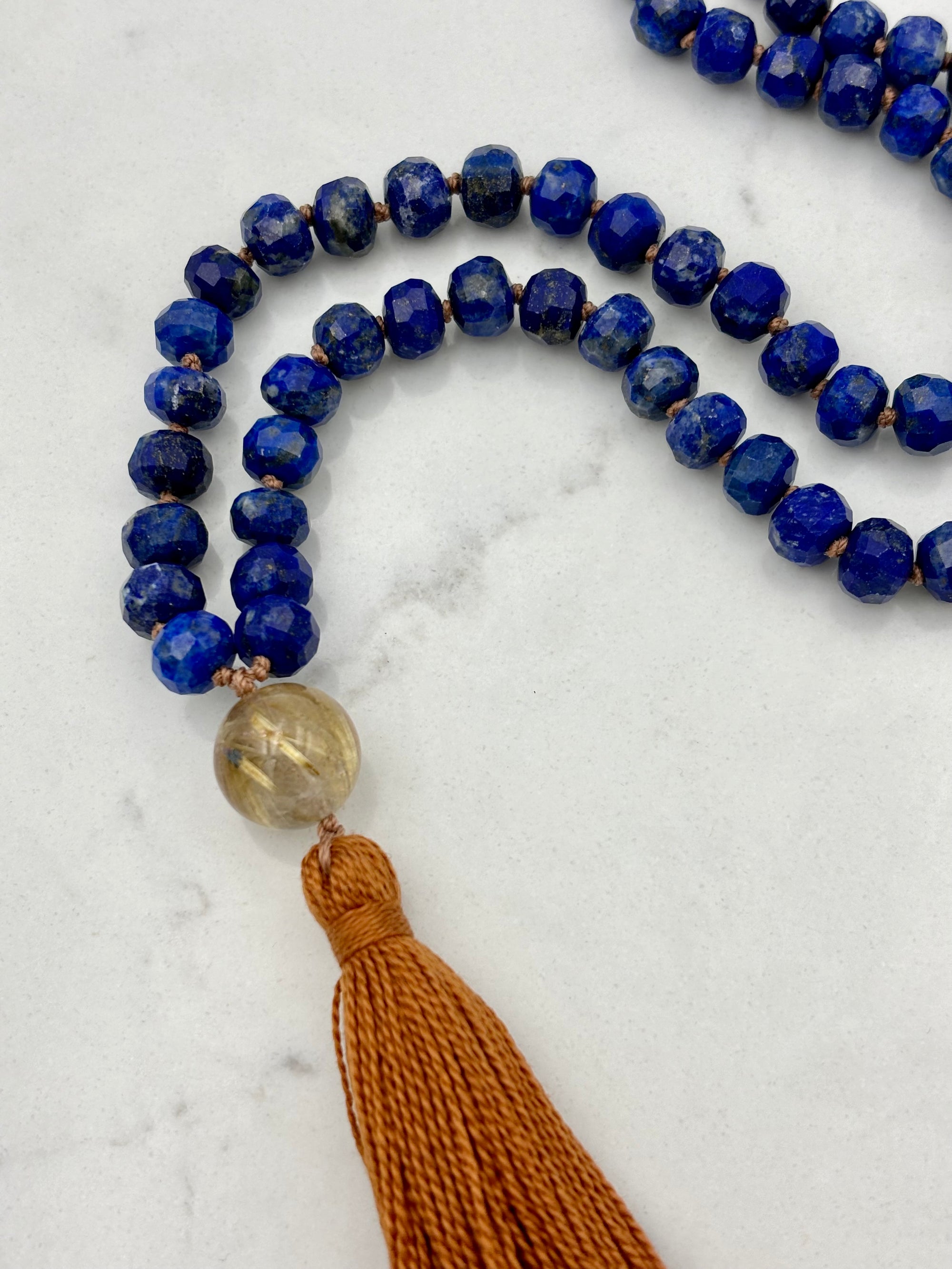 Lapis gemstone mala necklace | radiant malas | handmade in boulder, colorado