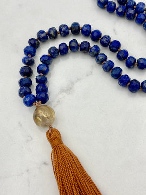 Lapis gemstone mala necklace | radiant malas | handmade in boulder, colorado