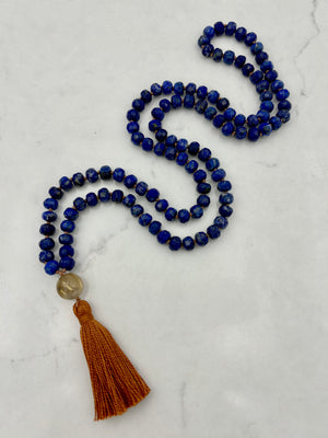 Lapis gemstone mala necklace | radiant malas | handmade in boulder, colorado