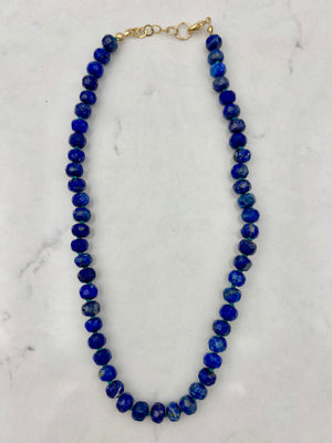 lapis knotted gemstone necklace | radiant malas | handmade in boulder, colorado