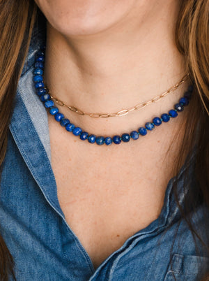 lapis knotted gemstone necklace | radiant malas | handmade in boulder, colorado