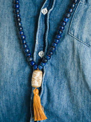 lapis gemstone mala necklace | radiant malas | handmade in boulder, colorado