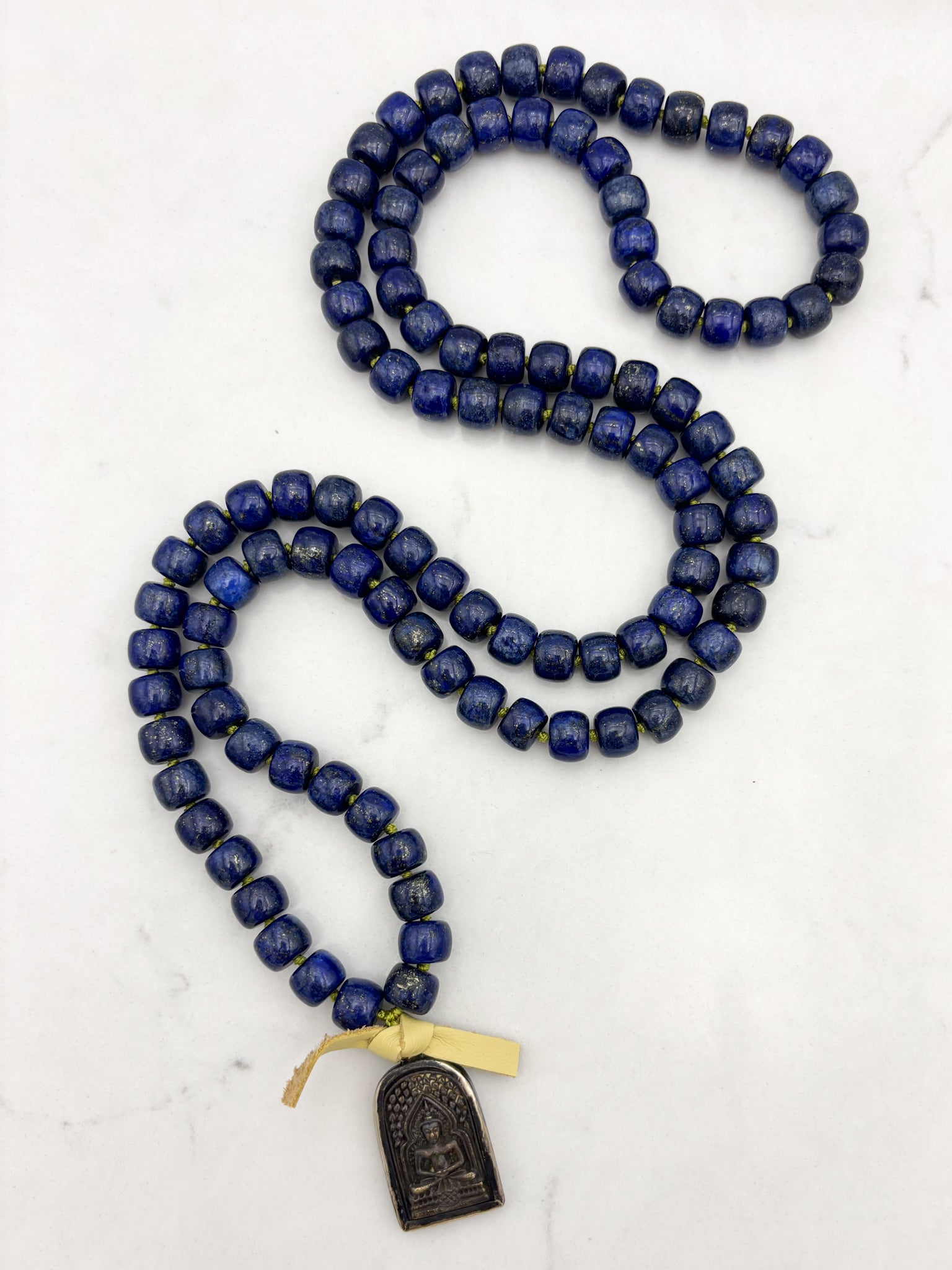 lapis gemstone mala with buddha pendant | radiant malas | handmade in boulder, colorado