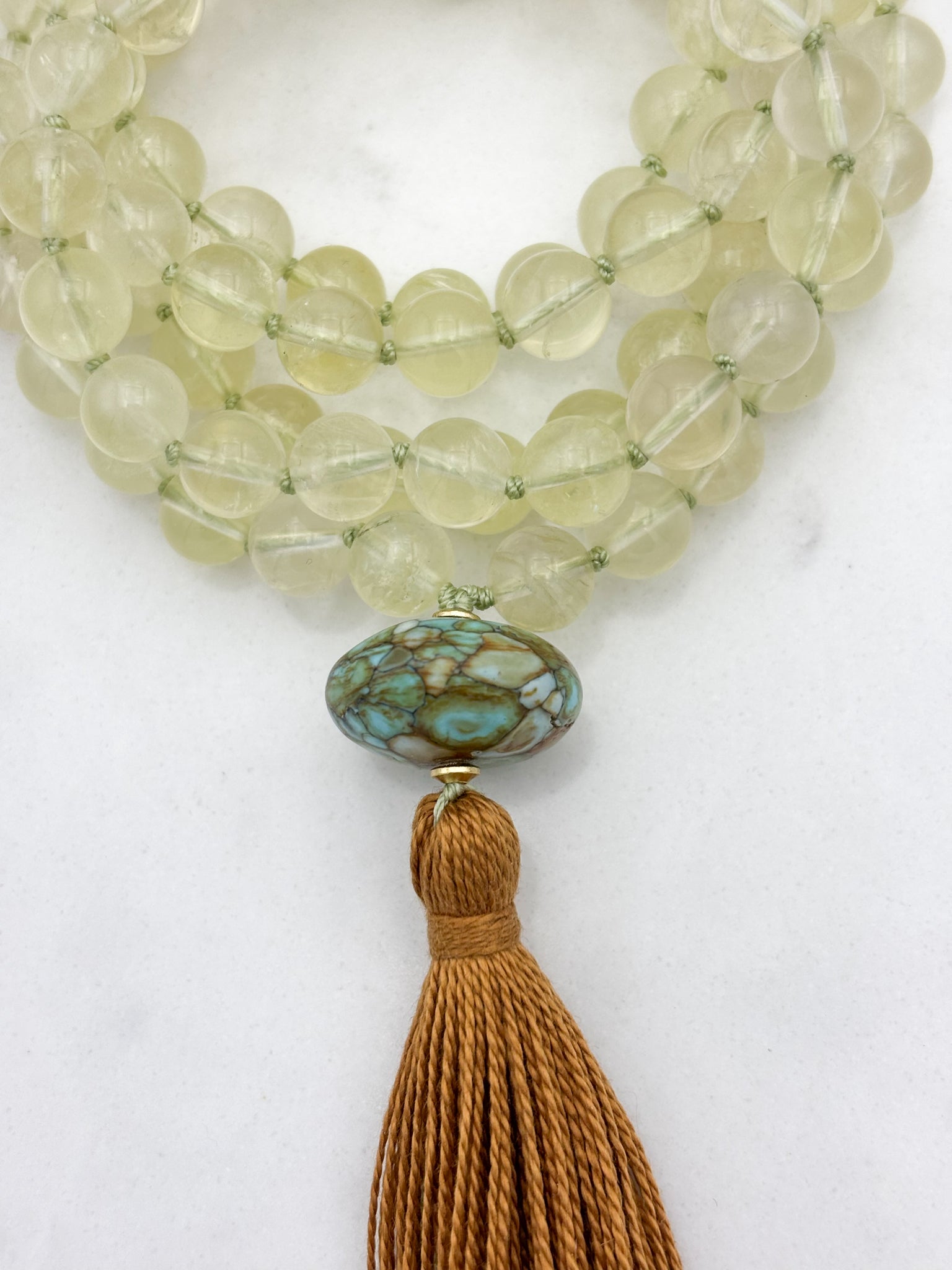 lemon quartz gemstone mala | radiant malas | handmade in boulder, colorado