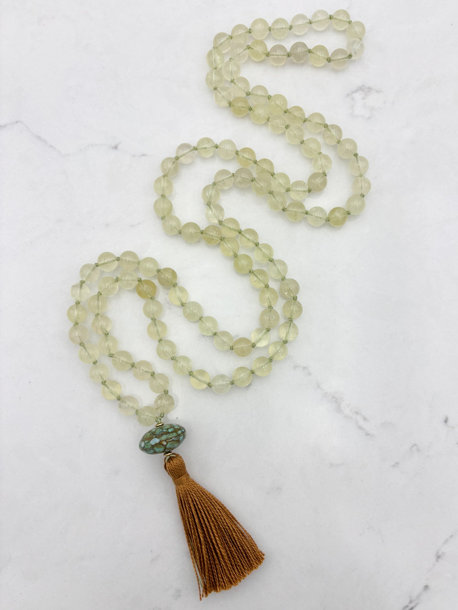lemon quartz gemstone mala | radiant malas | handmade in boulder, colorado