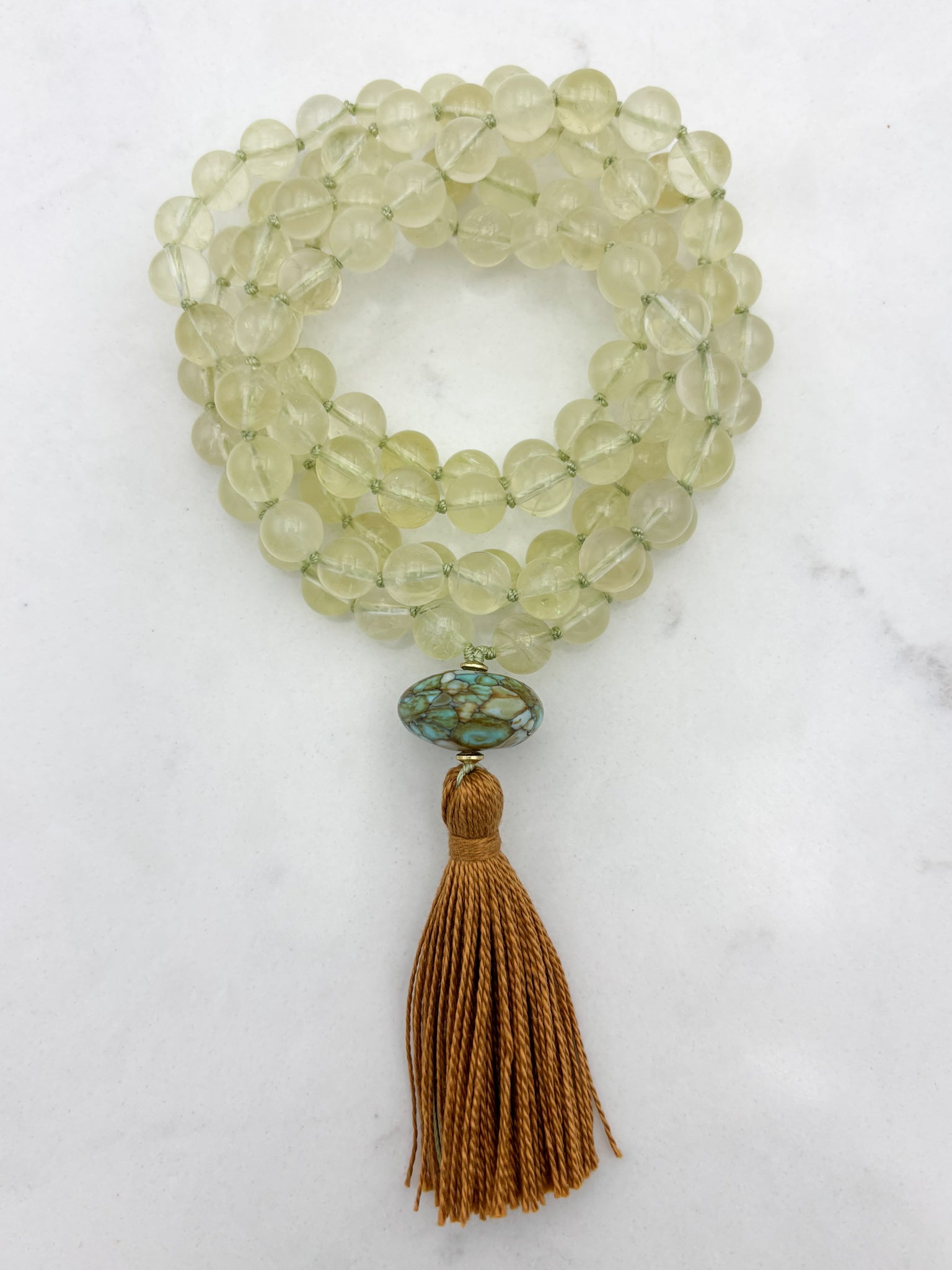 lemon quartz gemstone mala | radiant malas | handmade in boulder, colorado