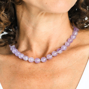 lilac amethyst big bead knotted gemstone necklace | radiant malas | handmade in boulder, colorado