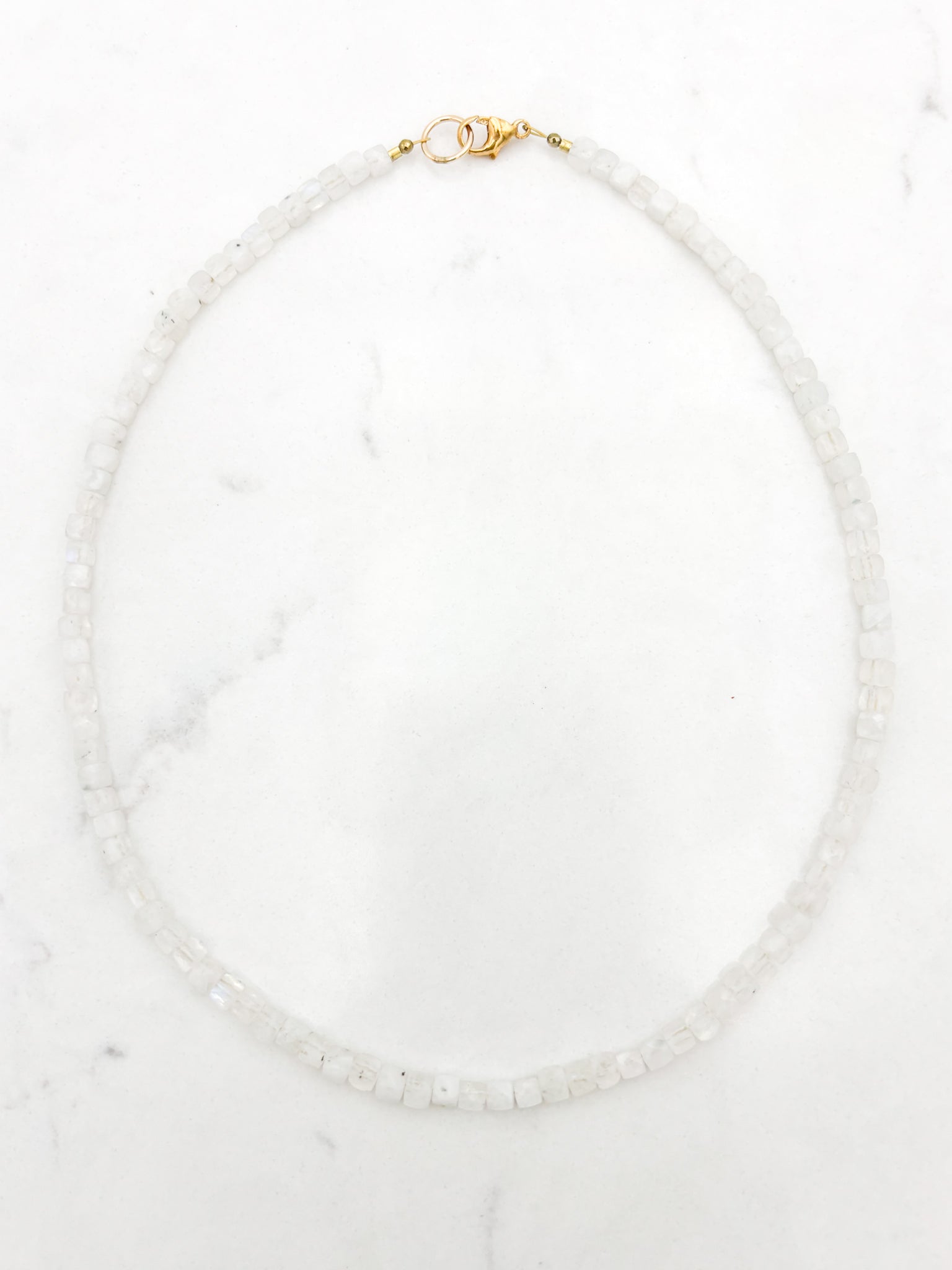 moonstone cube gemstone necklace | radiant malas | handmade in boulder, colorado