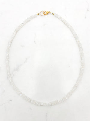 moonstone cube gemstone necklace | radiant malas | handmade in boulder, colorado