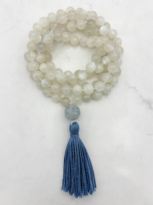 moonstone gemstone mala necklace | handmade in boulder, colorado | radiant malas
