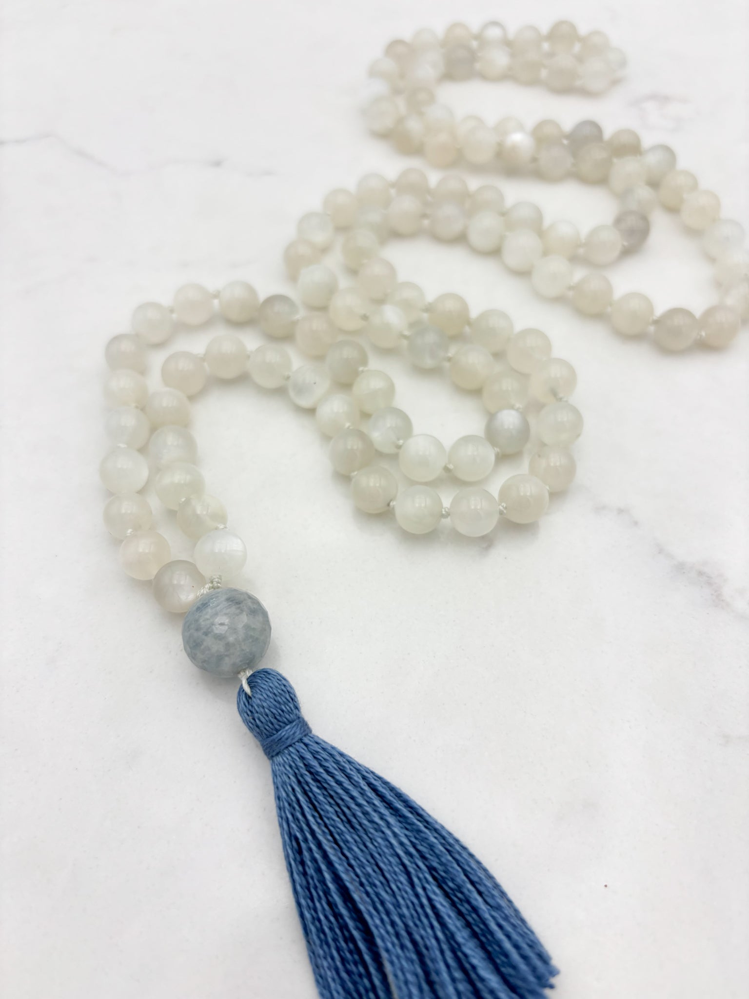 moonstone gemstone mala necklace | handmade in boulder, colorado | radiant malas