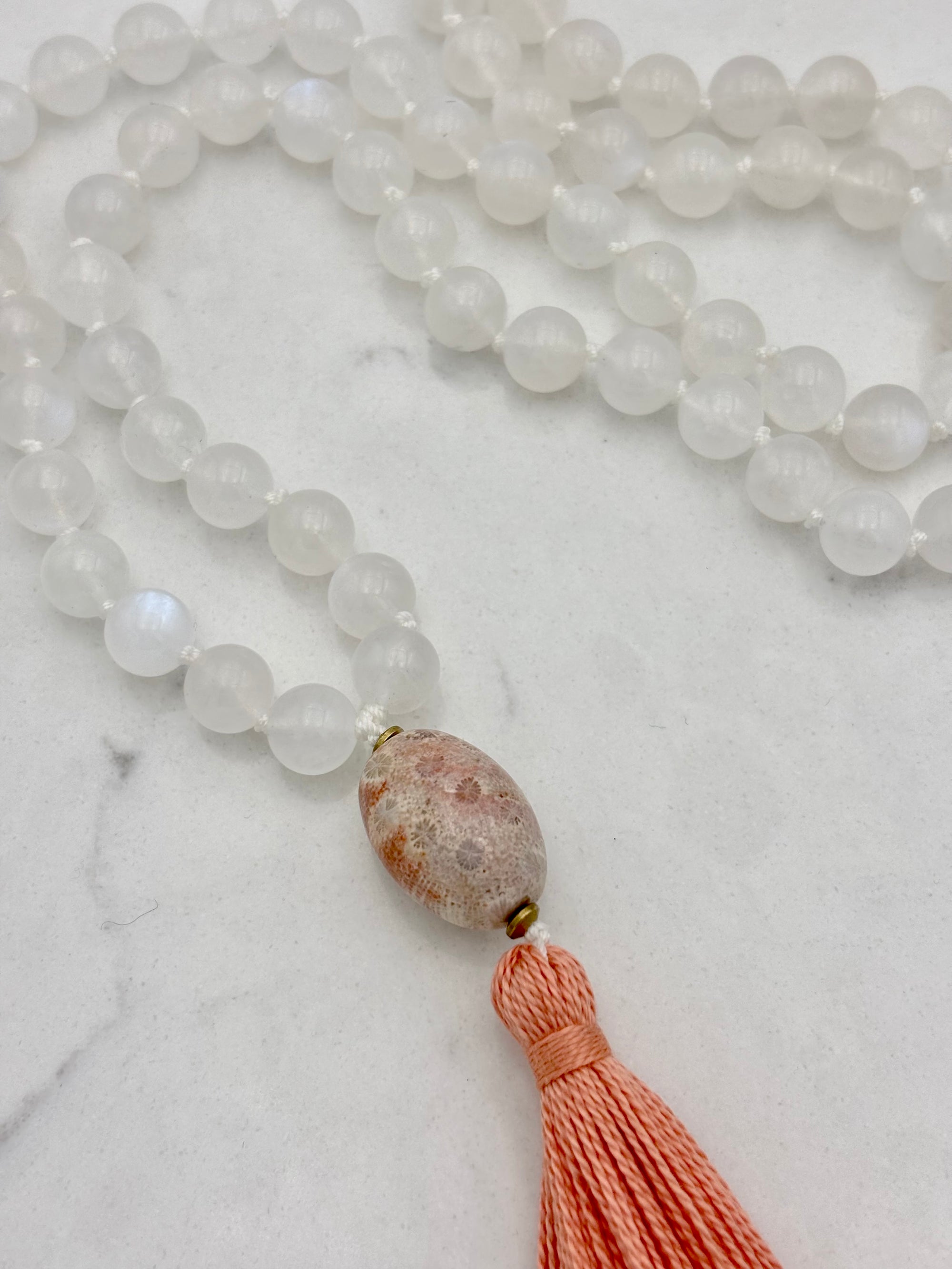 moonstone gemstone mala necklace | handmade in boulder, colorado | radiant malas