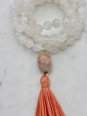 moonstone gemstone mala necklace | handmade in boulder, colorado | radiant malas