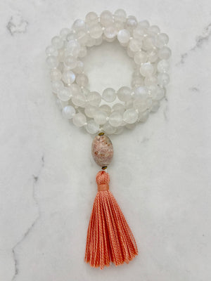 moonstone gemstone mala necklace | handmade in boulder, colorado | radiant malas