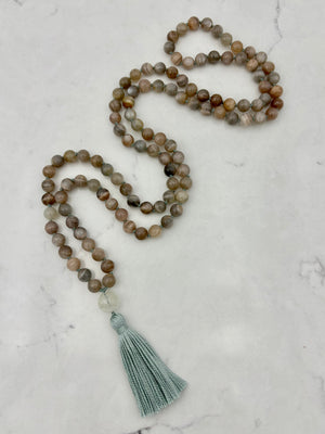 moonstone gemstone mala | radiant malas | handmade in boulder, colorado