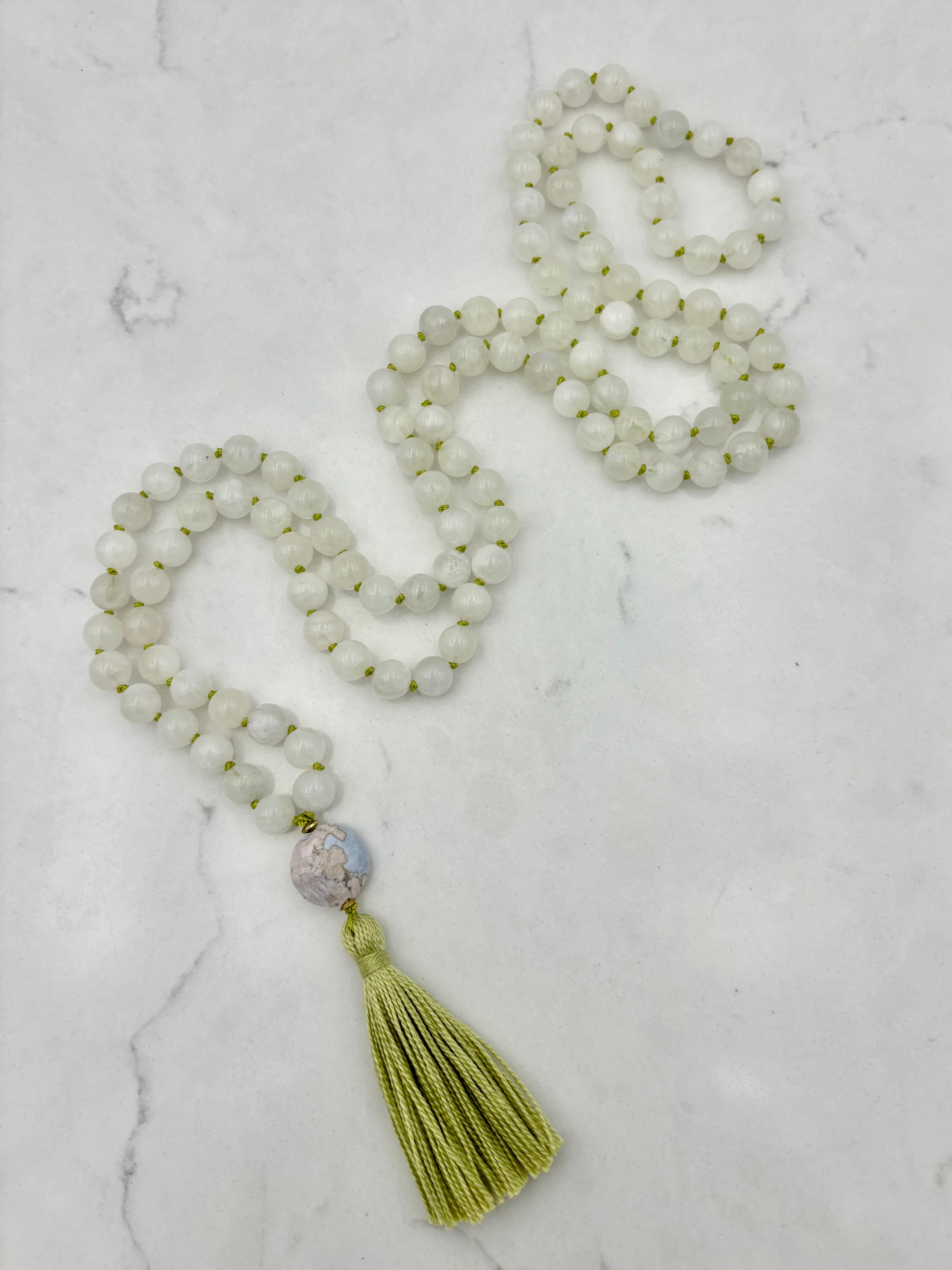 moonstone gemstone mala necklace | radiant malas | handmade in boulder, colorado