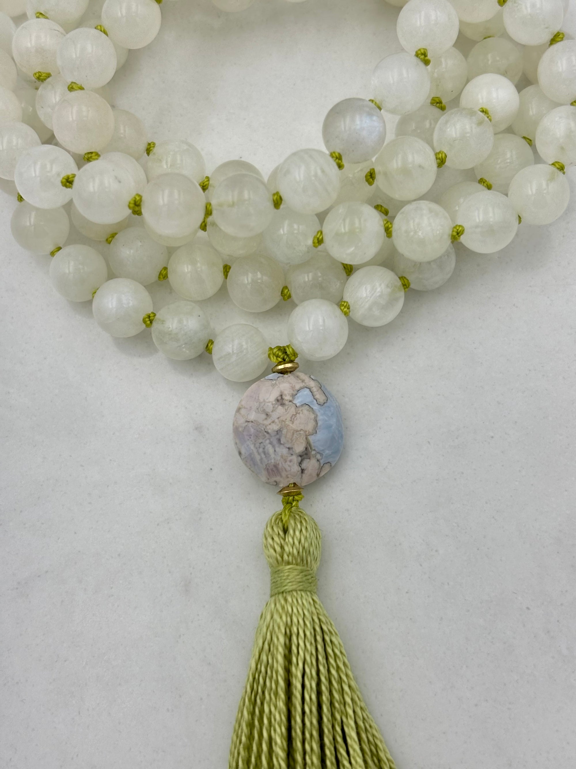 moonstone gemstone mala necklace | radiant malas | handmade in boulder, colorado