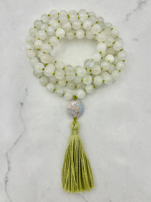 moonstone gemstone mala necklace | radiant malas | handmade in boulder, colorado