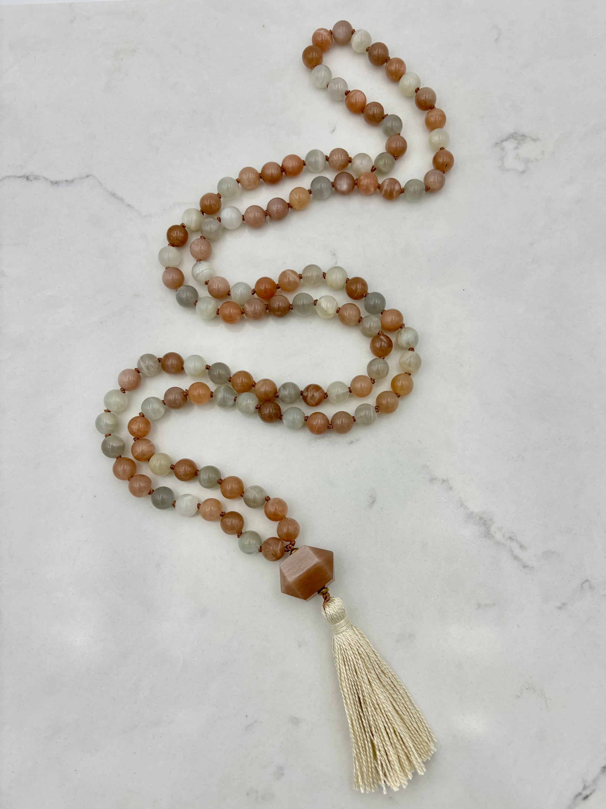 moonstone gemstone mala necklace | handmade in boulder, colorado | radiant malas