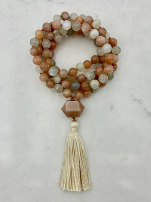 moonstone gemstone mala necklace | handmade in boulder, colorado | radiant malas