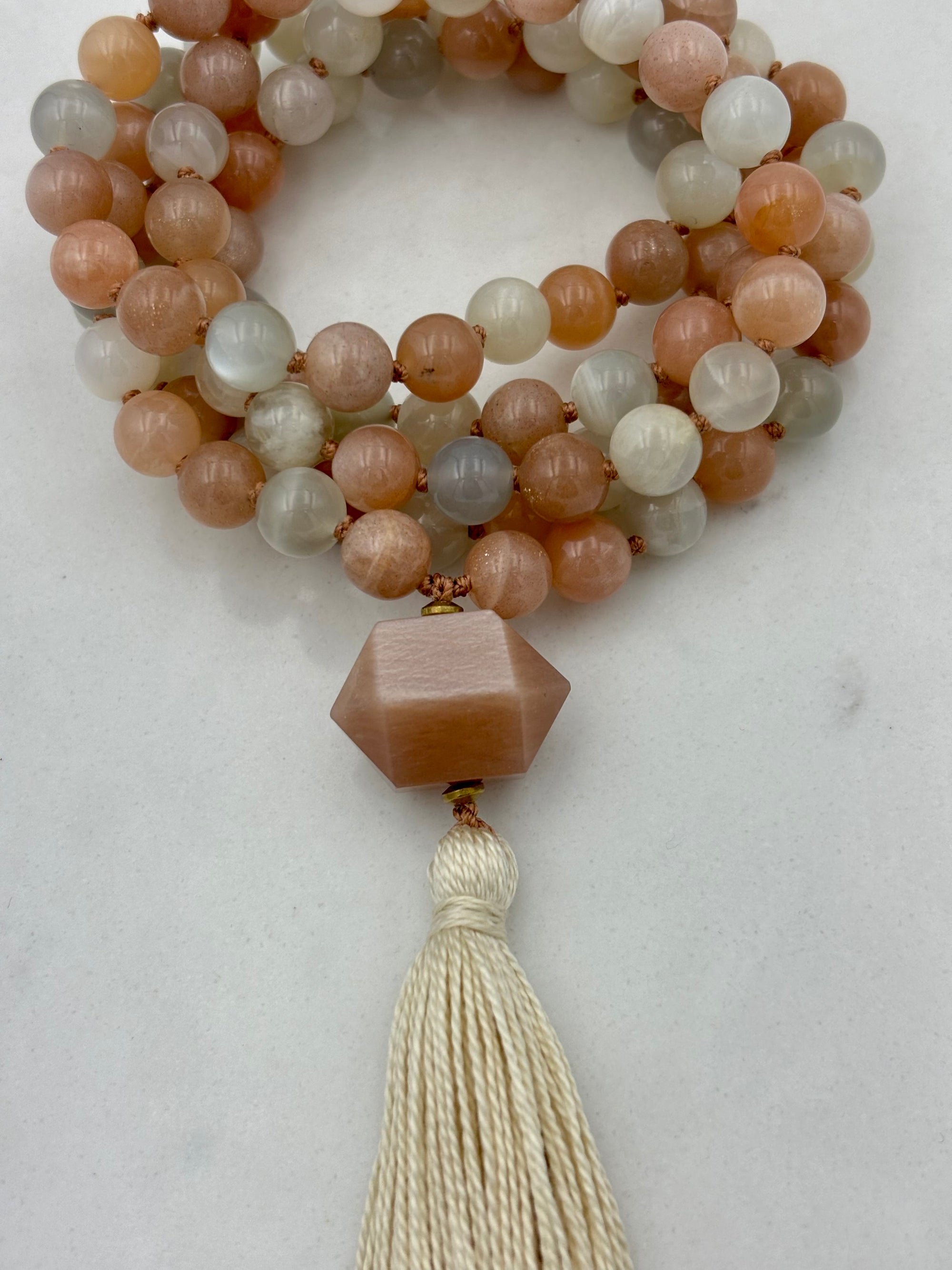 moonstone gemstone mala necklace | handmade in boulder, colorado | radiant malas