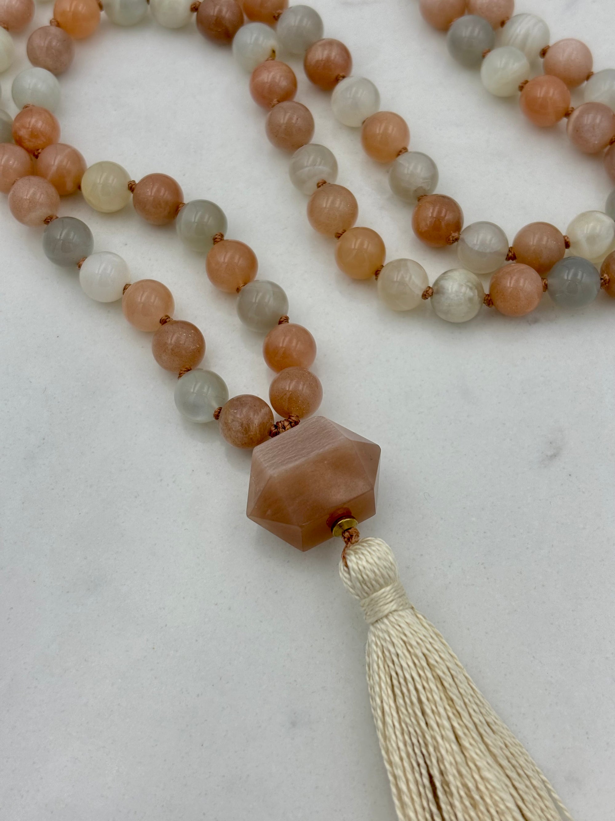 moonstone gemstone mala necklace | handmade in boulder, colorado | radiant malas