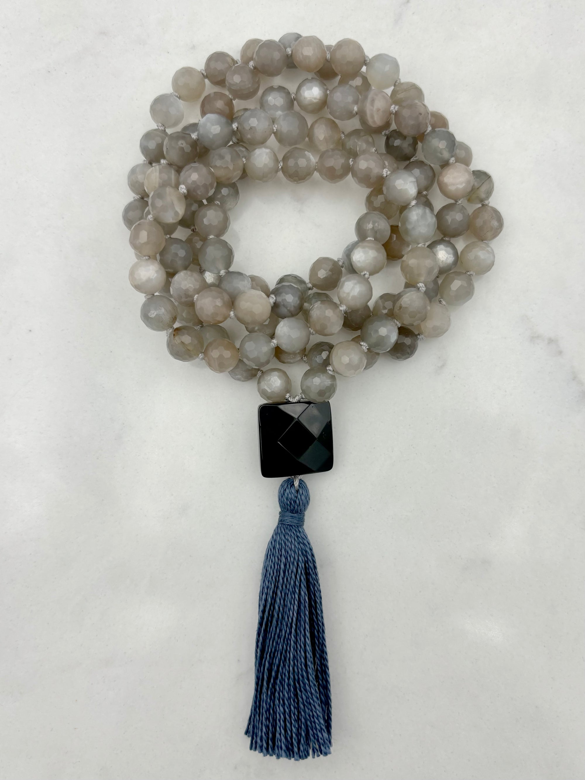 moonstone crystal mala necklace | radiant malas | handmade in boulder, colorado