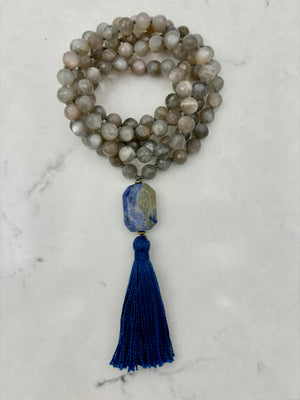 moonstone gemstone mala necklace | radiant malas | handmade in boulder, colorado