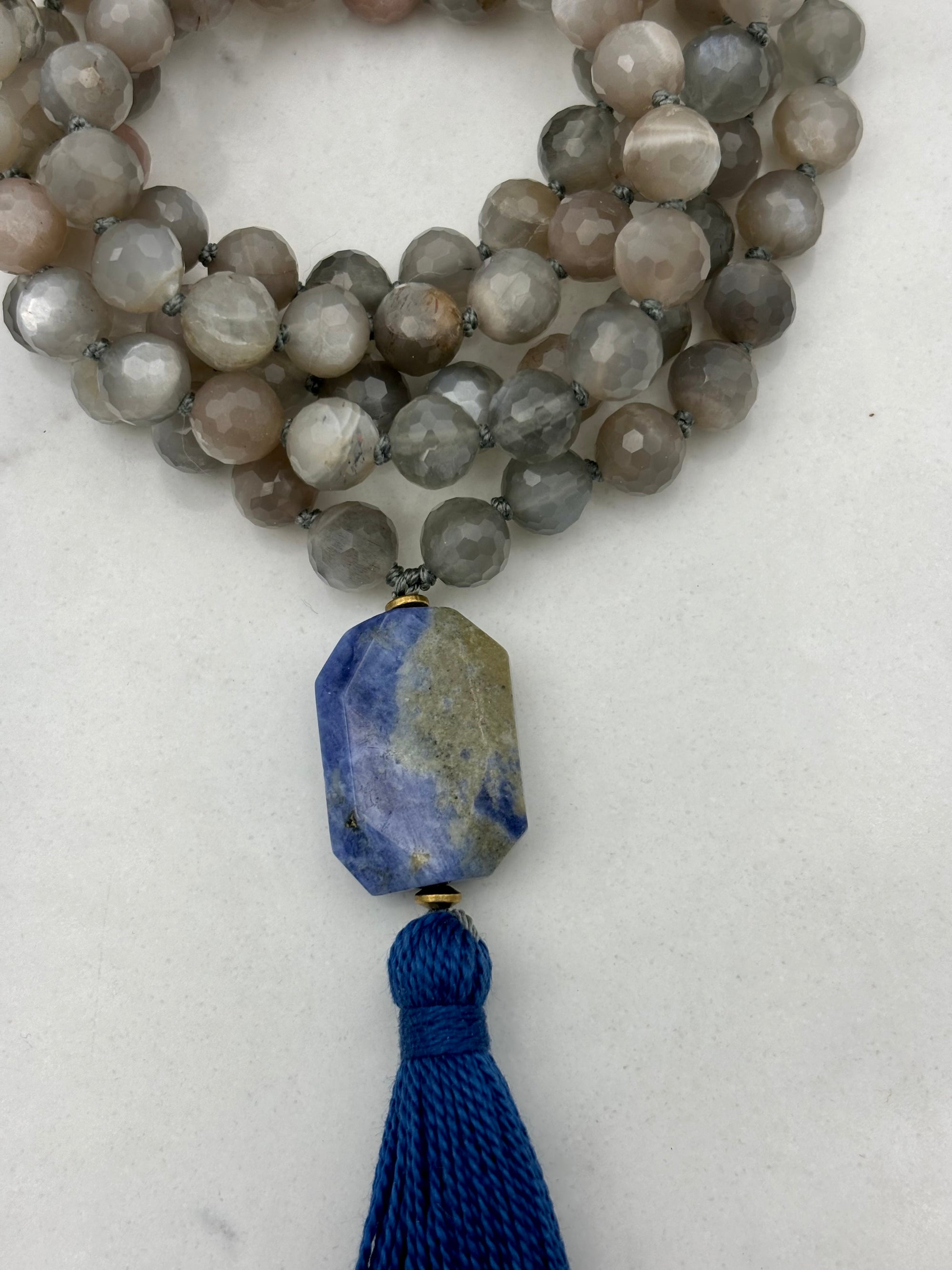 moonstone gemstone mala necklace | radiant malas | handmade in boulder, colorado