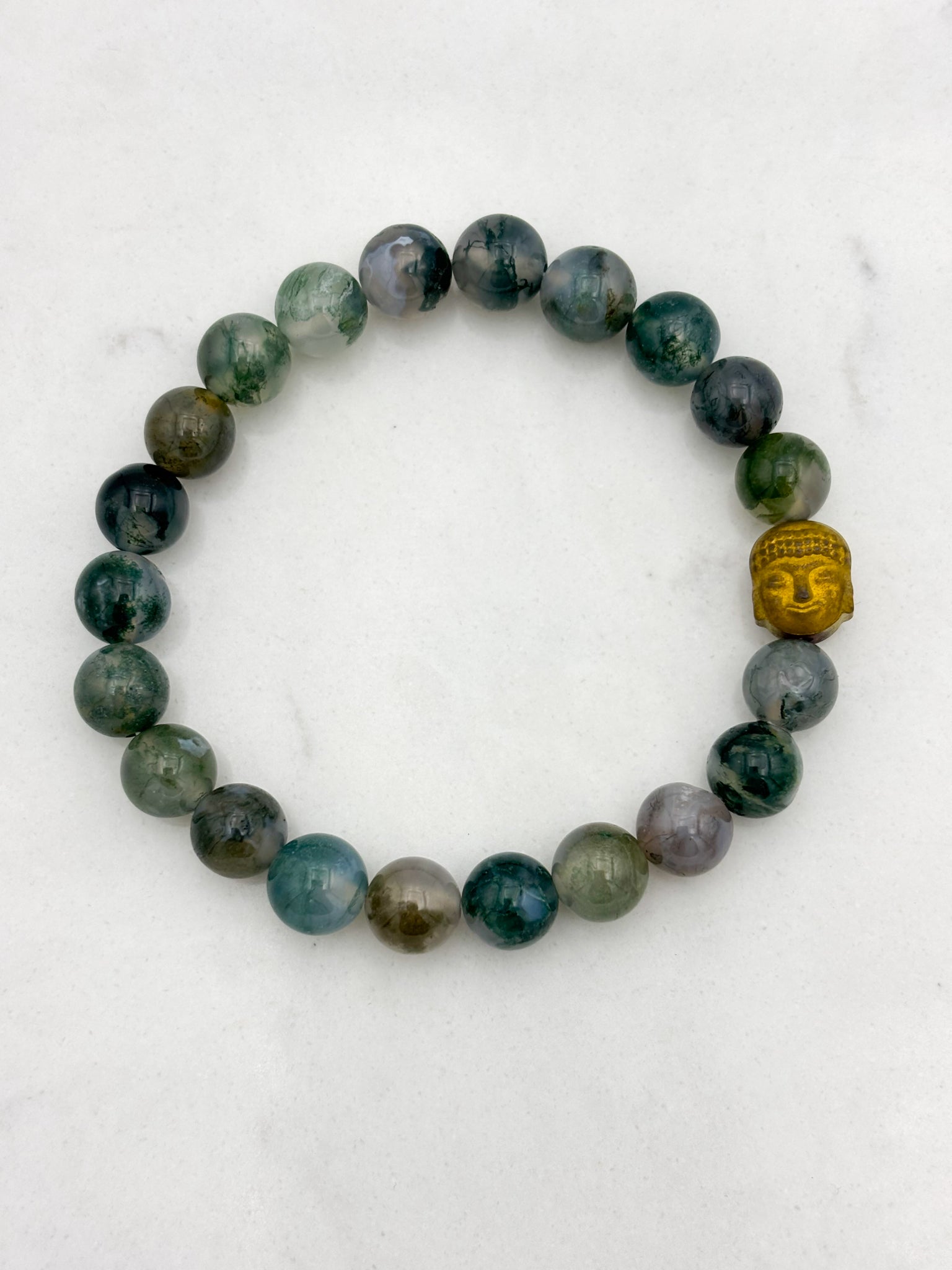 moss agate gemstone bracelet | radiant malas | handmade in boulder, colorado