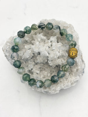 moss agate gemstone bracelet | radiant malas | handmade in boulder, colorado