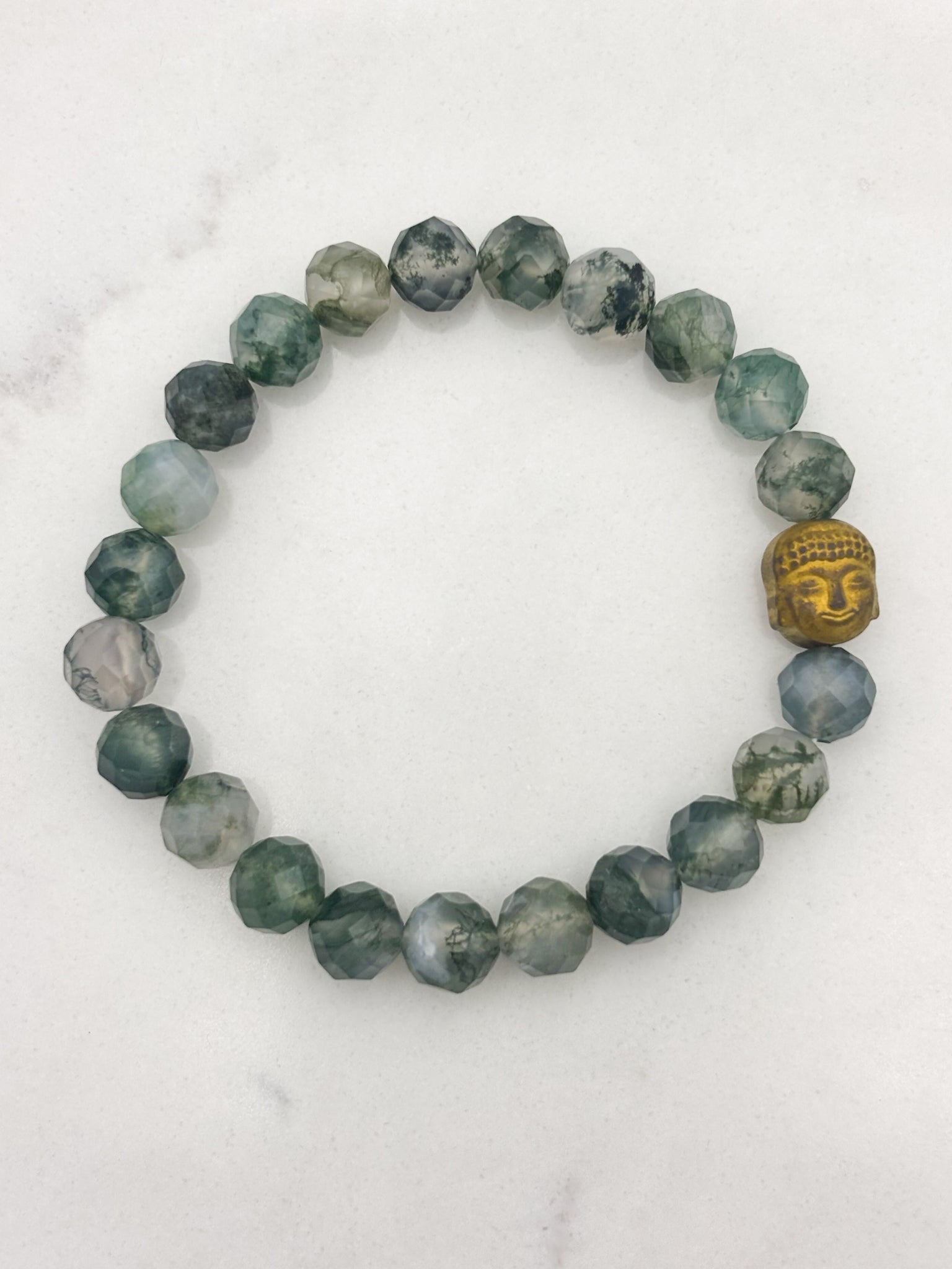 moss agate gemstone bracelet | radiant malas | handmade in boulder, colorado
