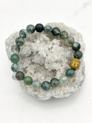moss agate gemstone bracelet | radiant malas | handmade in boulder, colorado