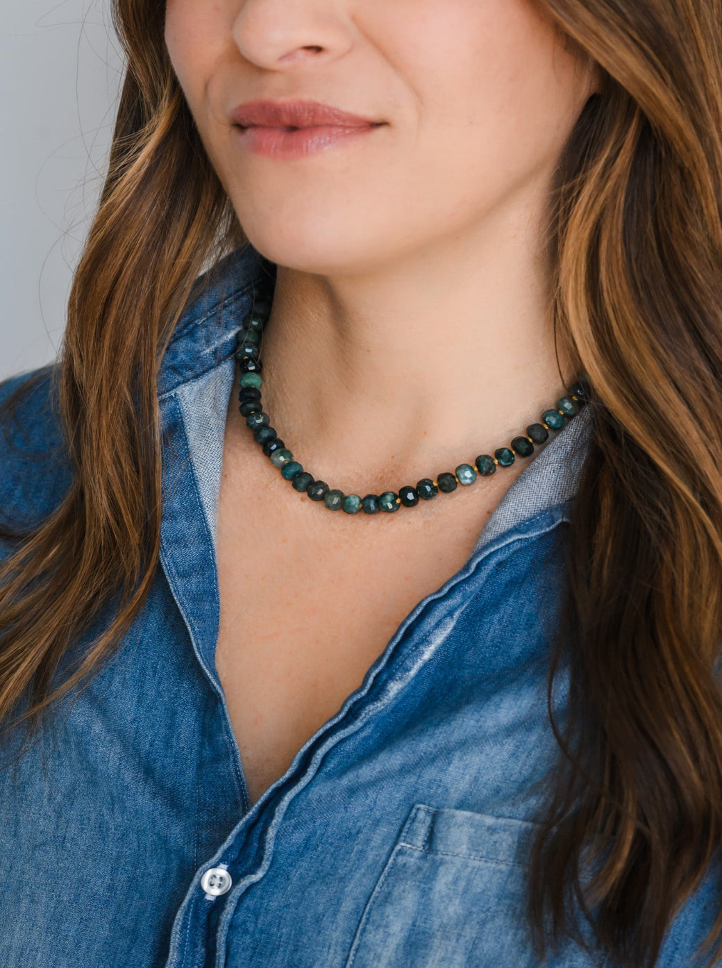 moss agate knotted gemstone necklace | radiant malas | handmade in boulder, colorado