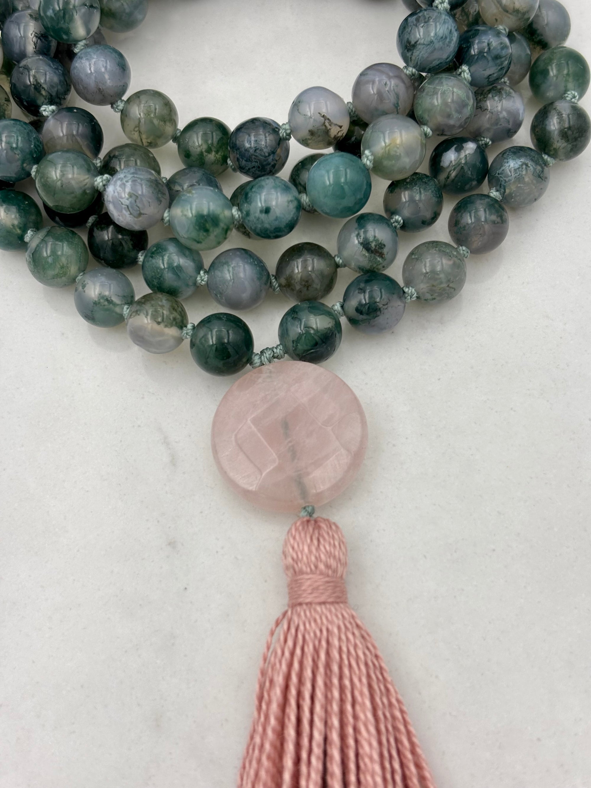 Moss Agate Gemstone Mala