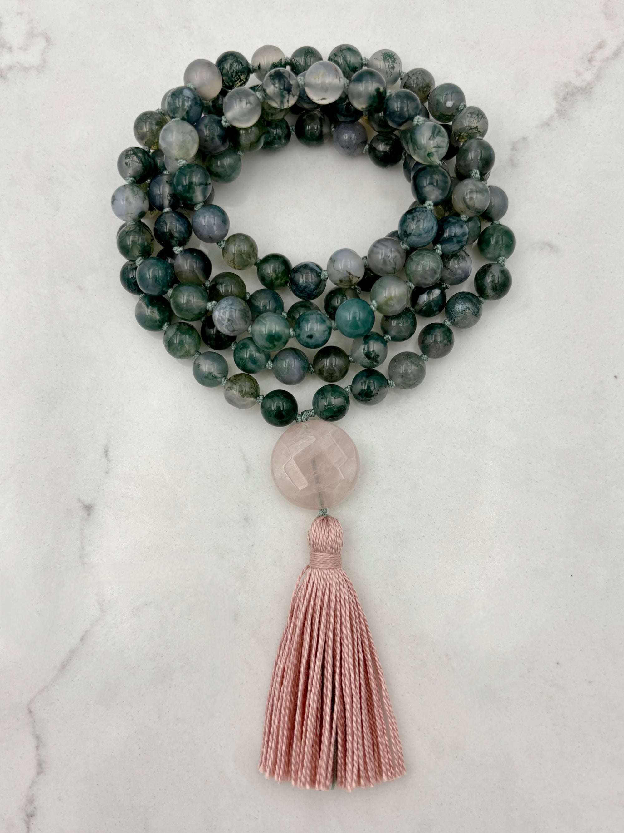 Moss Agate Gemstone Mala