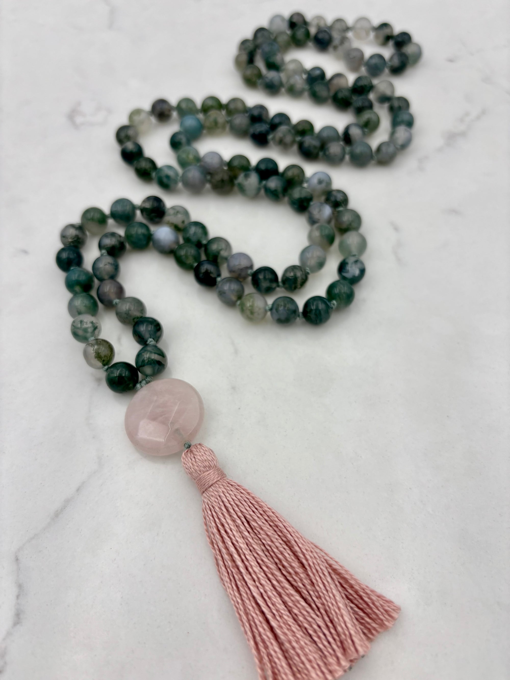 Moss Agate Gemstone Mala