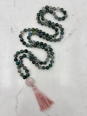 Moss Agate Gemstone Mala