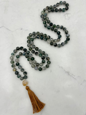 Moss Agate Mala