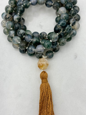 Moss Agate Mala