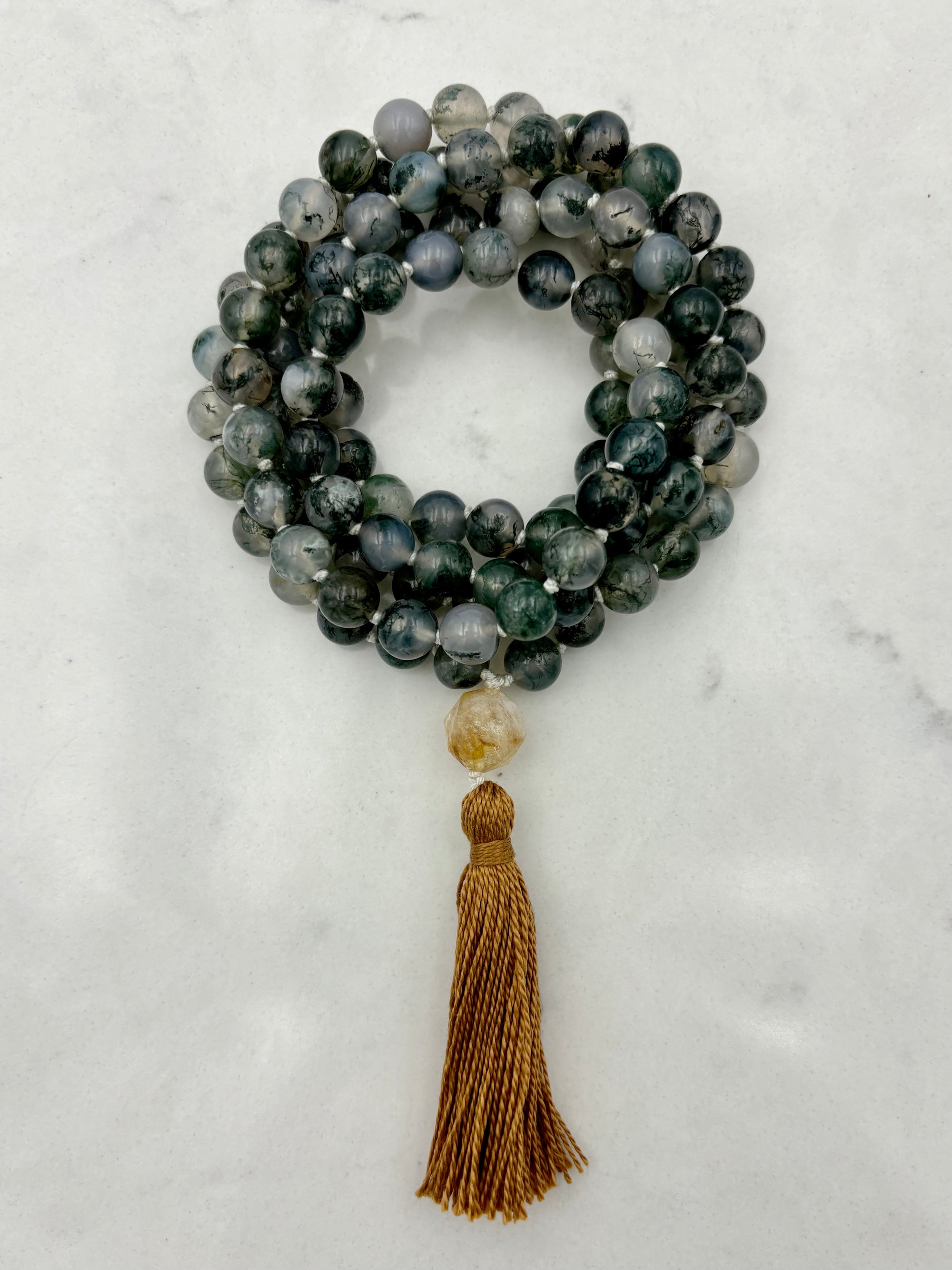 Moss Agate Mala