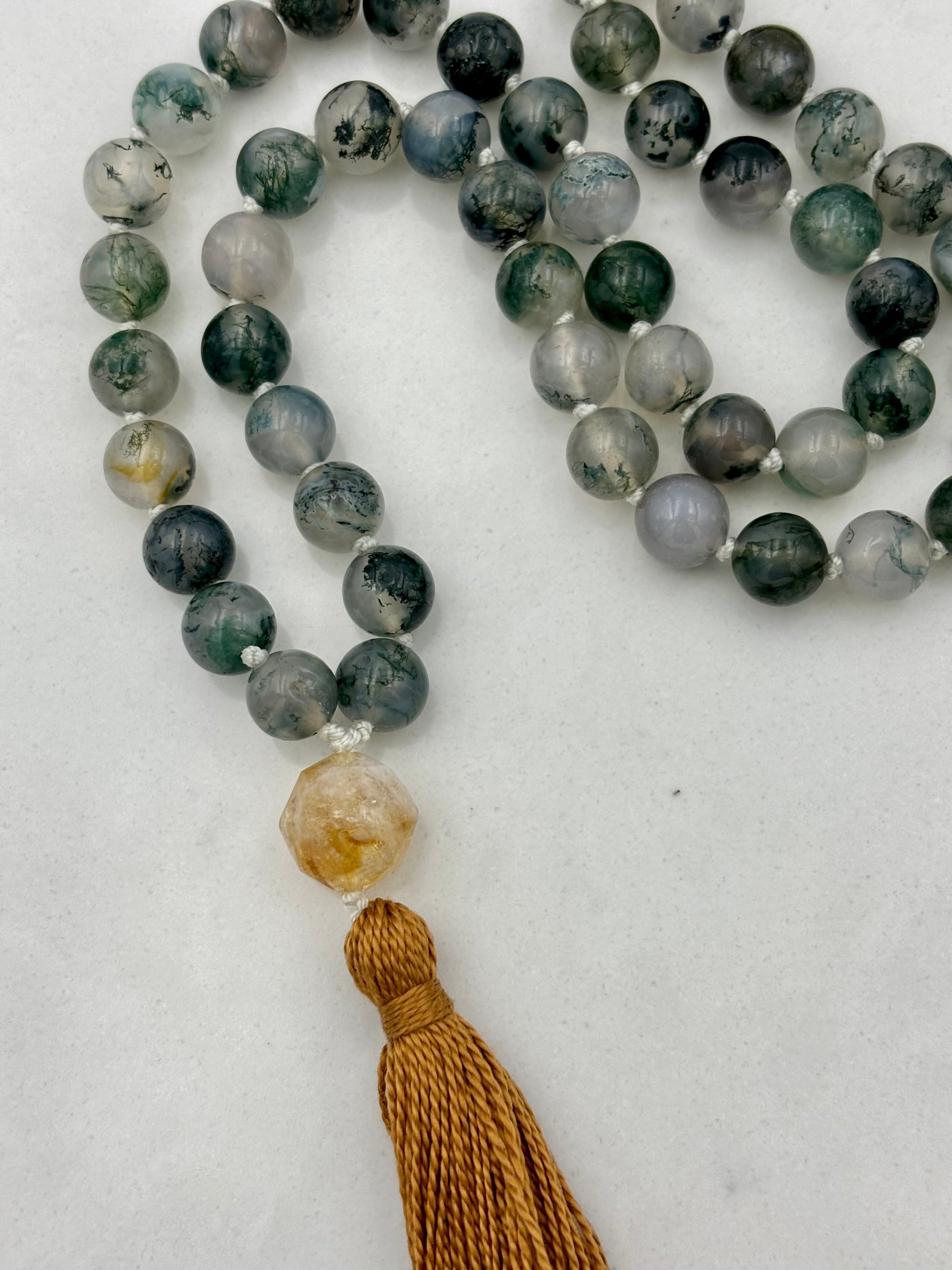 Moss Agate Mala