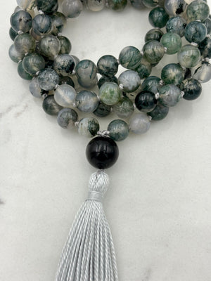 moss agate gemstone mala | handmade in boulder, colorado | radiant malas