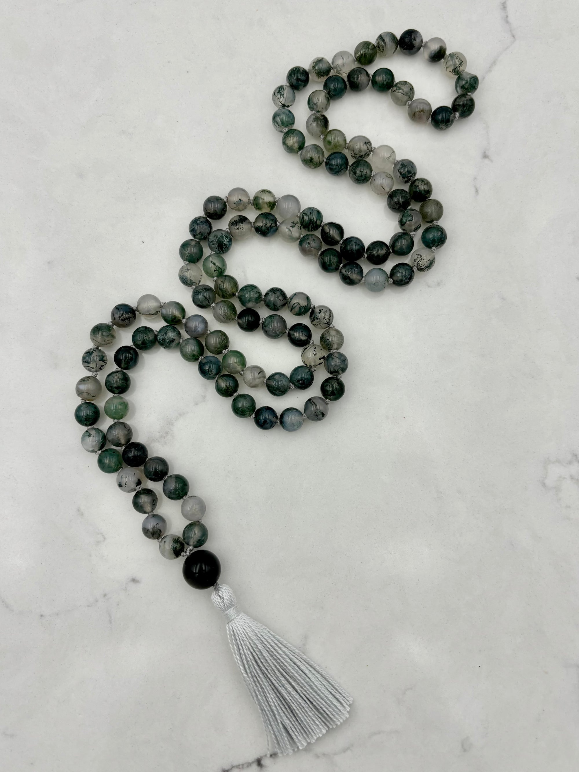 moss agate gemstone mala | handmade in boulder, colorado | radiant malas