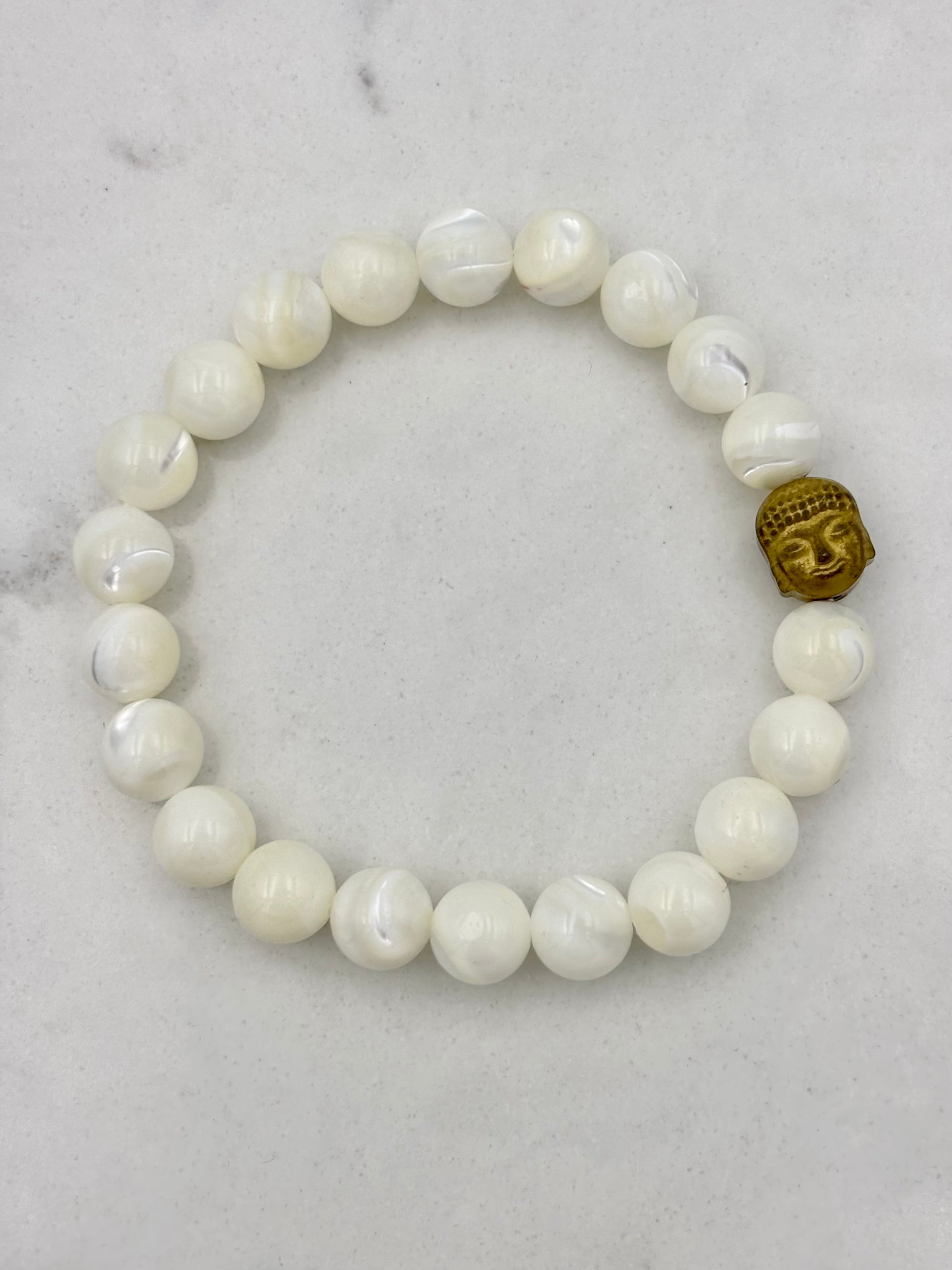 mother of pearl gemstone bracelet | handmade in boulder, colorado | radiant malas