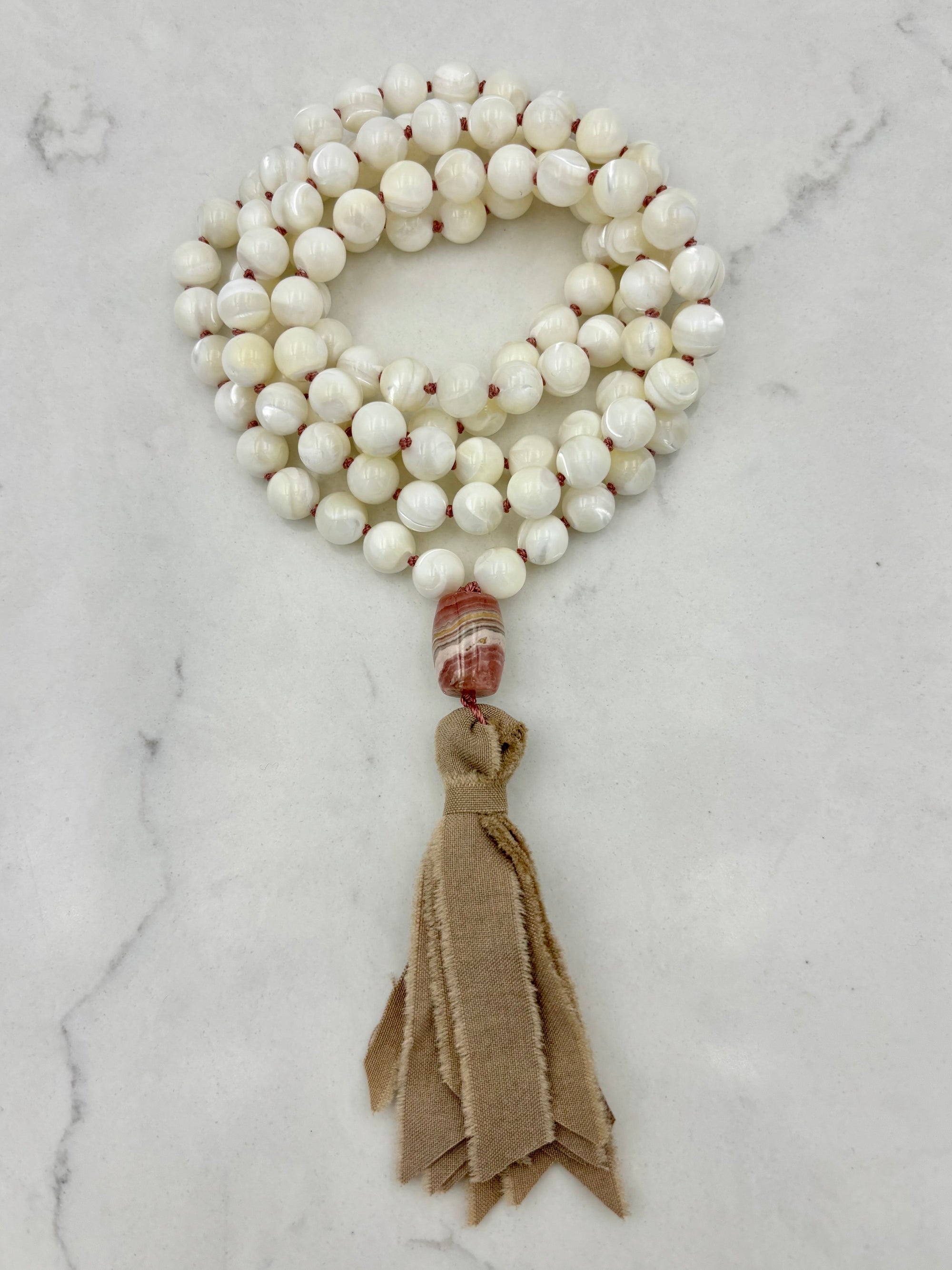 Mother of Pearl Mala with Silk Tassel