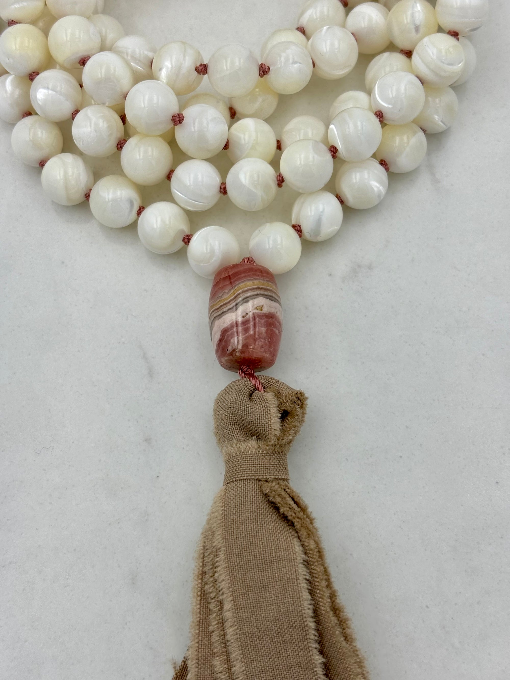 Mother of Pearl Mala with Silk Tassel