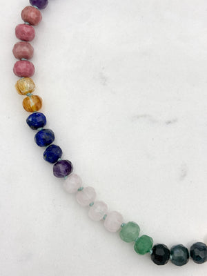 multi-gem knotted gemstone necklace | radiant malas | handmade in boulder, colorado