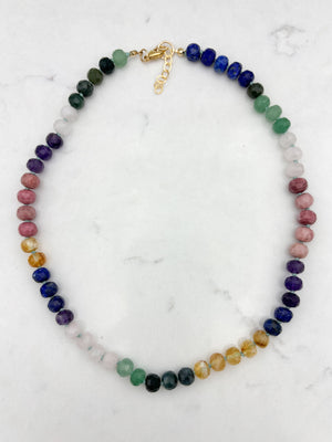 multi-gem knotted gemstone necklace | radiant malas | handmade in boulder, colorado